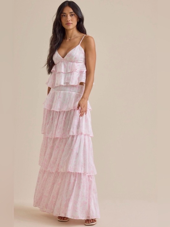 Altar'd State Dresses & Skirts - Altar'd State Pink Tiered Maxi Skirt
